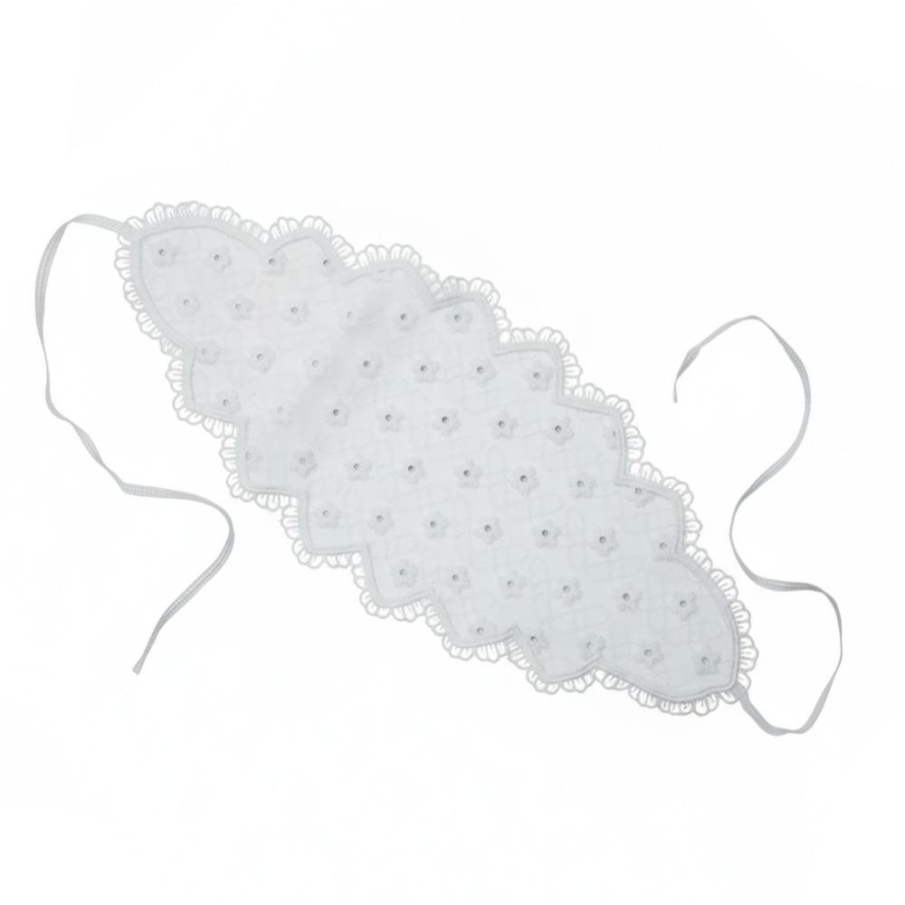 

Retro French Style Hair Scarf Flower Pattern White Lace Headscarf Thin Ribbon Headband Photo Props