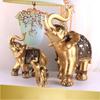 1 Pcs Golden Resin Elephant Statue Feng Shui Elegant Elephant Trunk Sculpture Lucky Wealth Figurine Crafts Ornaments Home Decor
