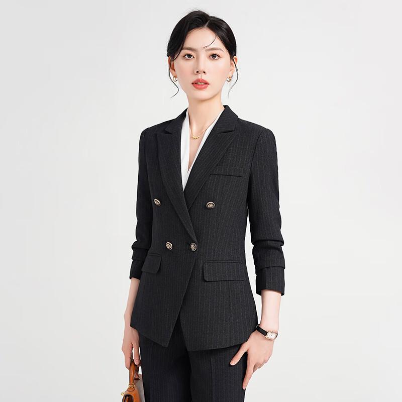 Thero Man Women's Striped Business Suit Set