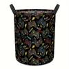 1pc FARIDABIO Large Capacity Storage Basket with Handle, Game Controller Pattern Fabric Dirty Laundry Basket, Foldable Black Dirty Laundry Basket
