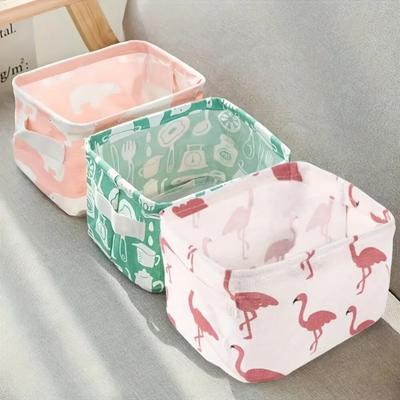 1 stück Baumwolle Leinen Stoff Wasserdicht Desktop Kleinigkeiten Korb Lagerung Box Kosmetik Spielzeug Organizer Unterwäsche Socken Kleidung Storagebag