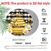 2D Flat, 1pc "Bee Welcome Plus" Monogrammed Round Metal Sign, Ideal for Home, Cafe, Restaurant, Garage, Garden Indoor and Outdoor Use, Event and