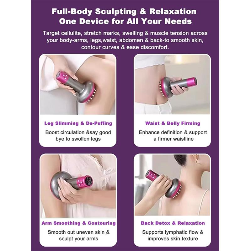 Home Electric Guasha Scraping Massage Brush Body Massager Vacuum Cans Suction Cup Heating Fat Burner Anti-cellulite Massager