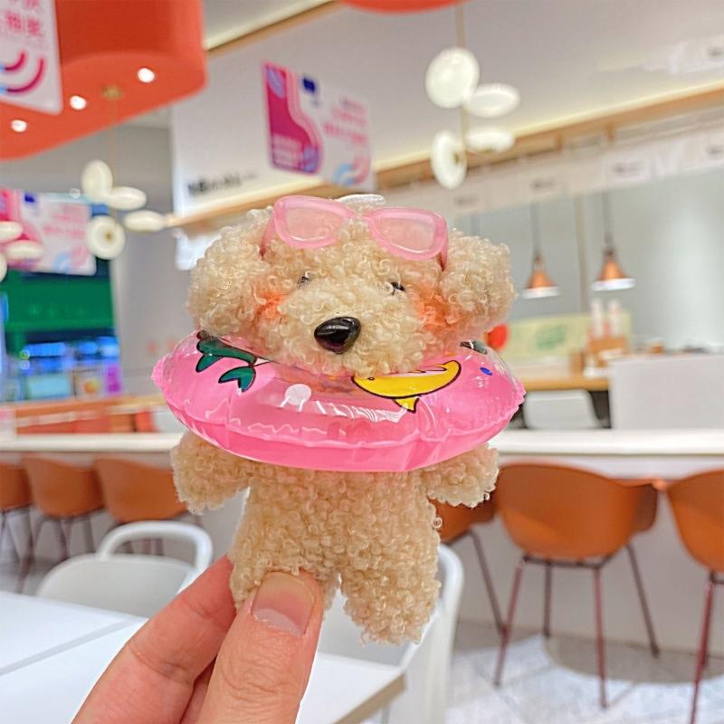 Small Dog Keychain Soft and Adorable Stuffed Animal for Bags and Keys Personalized Keyrings Decoration for Women's Bag
