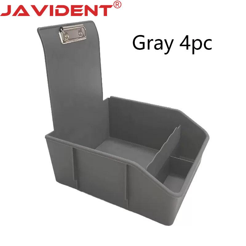 4Pc Dental Extra-Large Transfer Box Laboratory Divided Work Tray Colored Plastic Model Transfer Box Metal Clip Storage Box