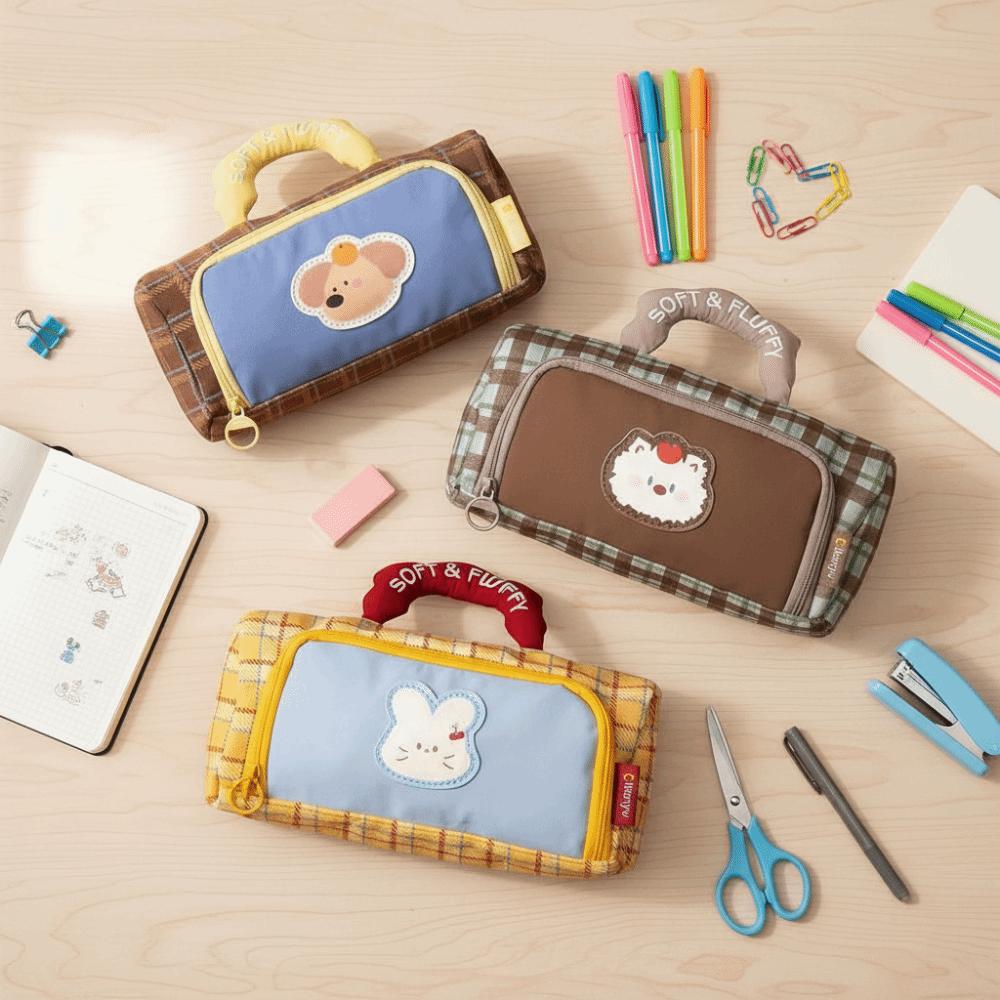 Color Block Pattern Student Stationery Box Creative Design Pencil Case Kids Gifts