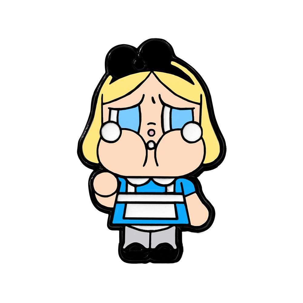 Cute creative cartoon anime Crybaby POP MART metal badge funny styling doll crying baby brooch