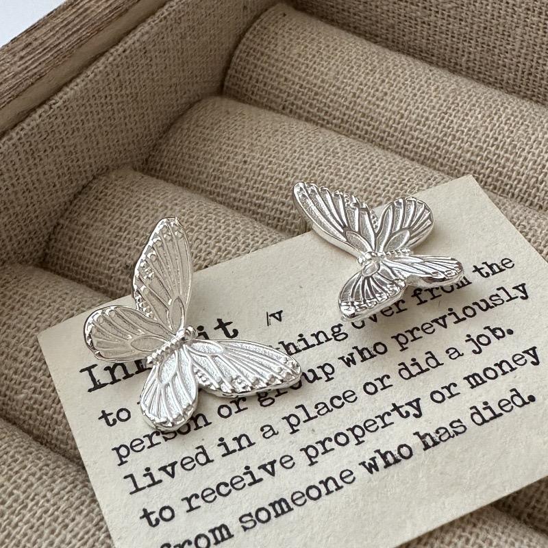 925 Sterling Silver Vintage Earrings For Women Trendy Simple Butterfly Earring Jewelry Prevent Allergy Party Accessories