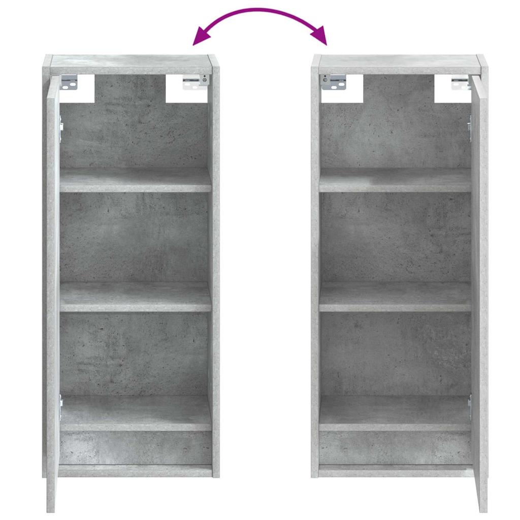 Wall Mounted Washbasin Vanity Unit Concrete Grey 35 x 20 x 81 cm