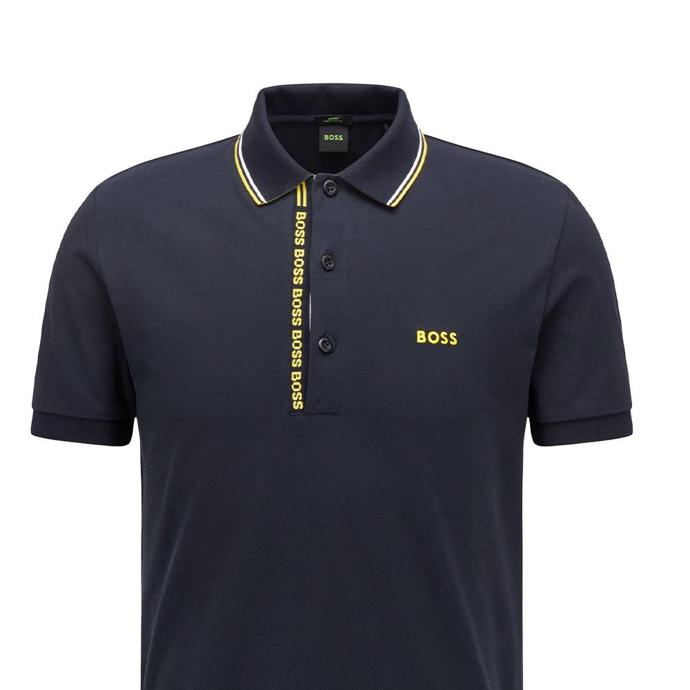 Hugo Boss Polo Shirts Men's Navy Blue Polo Collar Moderate Straight Fit 50469391-405