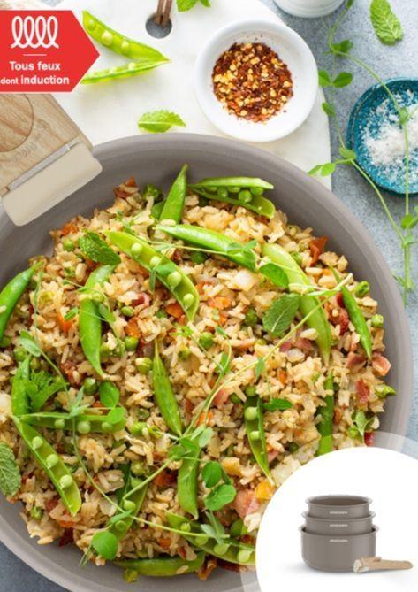 Set de 3 casseroles - Tous feux dont induction - ARTHUR MARTIN - AM1122 - Céramique - Ø 16-18-20 cm + poignée amovible - Taupe