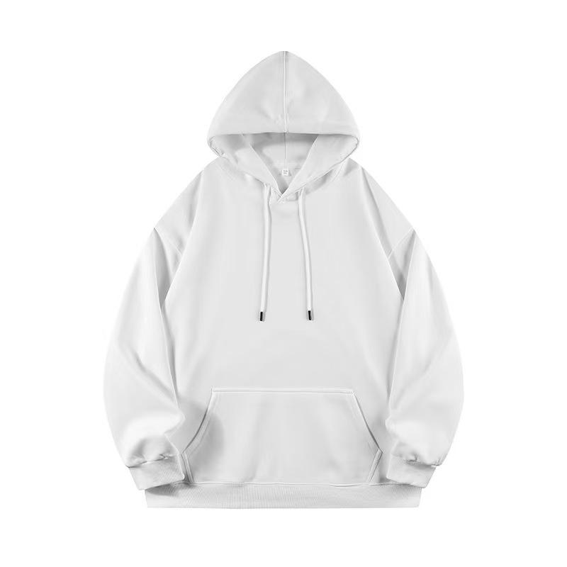 2025 Unisex Solid Color Hooded Sweatshirt - Comfortable Loose Drop Shoulder Style