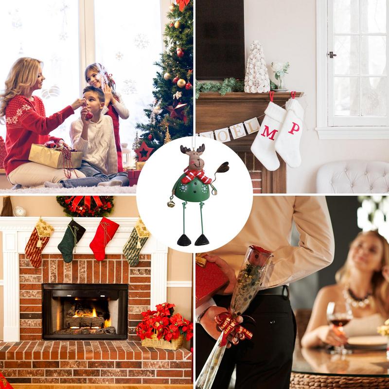 Metal Ornaments For Christmas Tree Snowman Santa Claus Christmas Sturdy Pendant Christmas Tree Ornament Cute Charm For Christmas