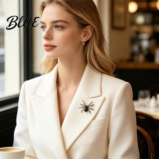 Decorative Coat Brooch Spider Pin for Women Men, Faux Crystal Gothic Alloy Insect Badge Brooch, Halloween Punk Vampire Costume Accessories Cosplay