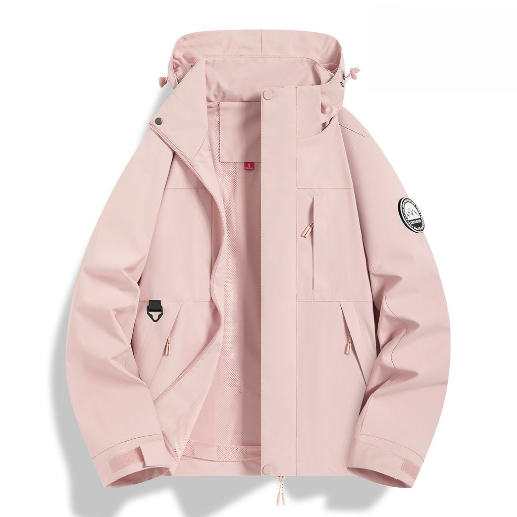 Spring and Autumn Windproof and Waterproof Couple Mountaineering Jacket Men's Top Color Matching Hooded Sports Jacket