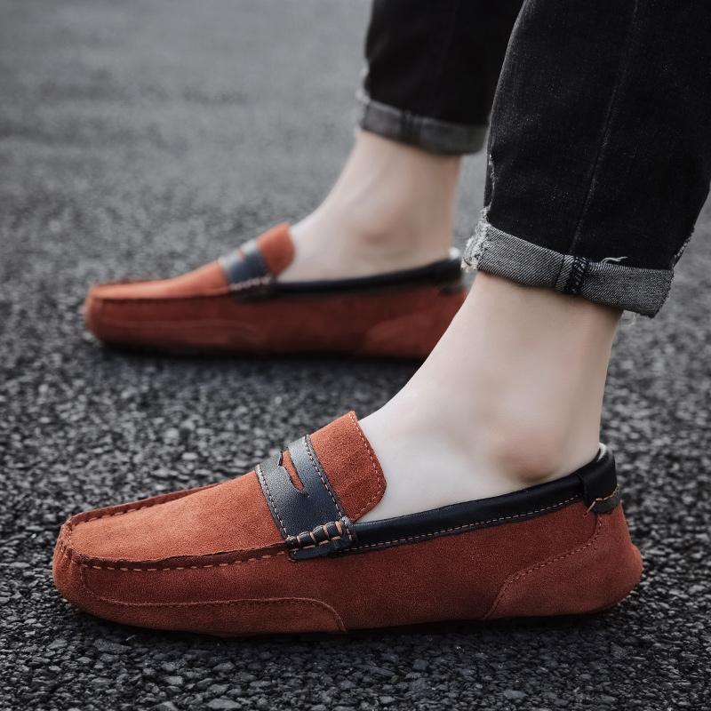 

Модная мужская обувь лоферы Британские повседневные ботинки Весна и осень Роскошное высокое качество Большой размер 47 Мокасины Балетки Для вождения 38 кирпич красный