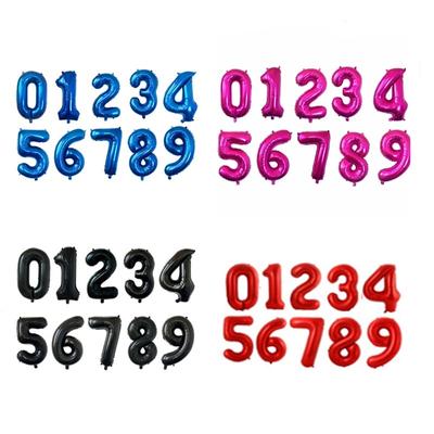 32 Inch Large Size Giant Number Blue Pink Red Black Foil Balloon 0 To 9 Helium Party Happy Birthday