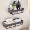Wire Basket Toilet Paper Holder & Shelf - No Drill, Wall-Mounted Tissue Box for Bathroom Rolls and Folded Paper