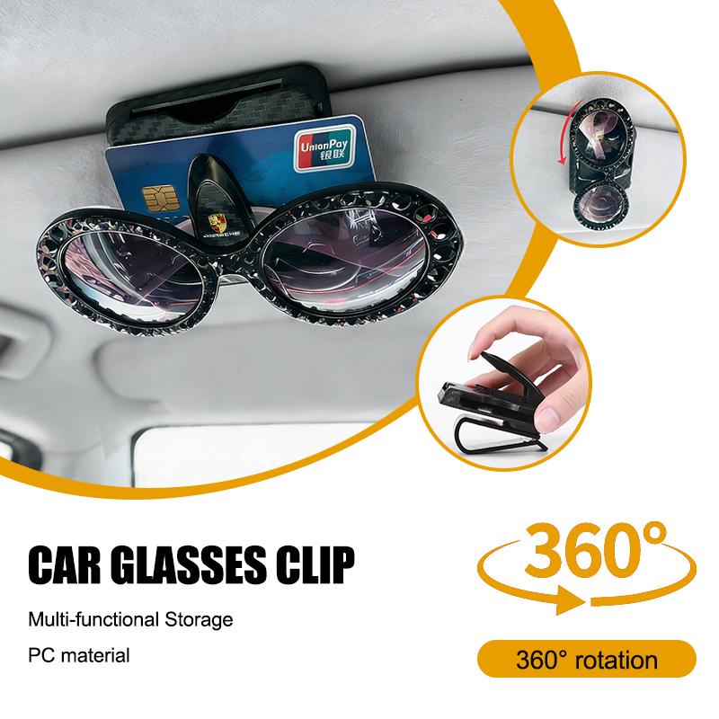 Car Glasses Clip 360° Rotating Car Visor Sunglasses Holder For Porsche Cayenne Panamera Macan Boxster Cayman 718 911 Sticker