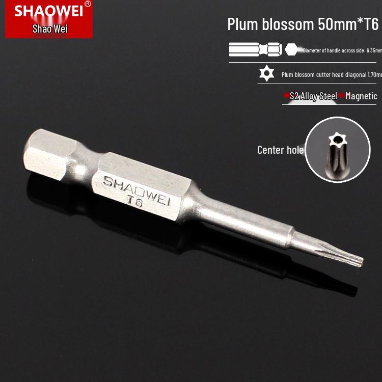 Magnetic 50mm Star Screwdriver & Hex Bit Set for Electric Drills