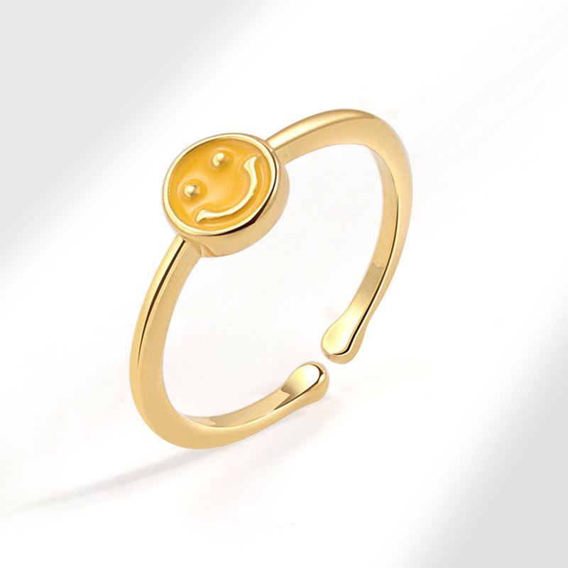 Aukštos kokybės spalvingas emalio širdelės atviro žiedo dizainas, paprastas ir dosnus skonis, moteriškas nišinis, aukštos prabangos emalio mados tendencijų žiedas, papuošalas