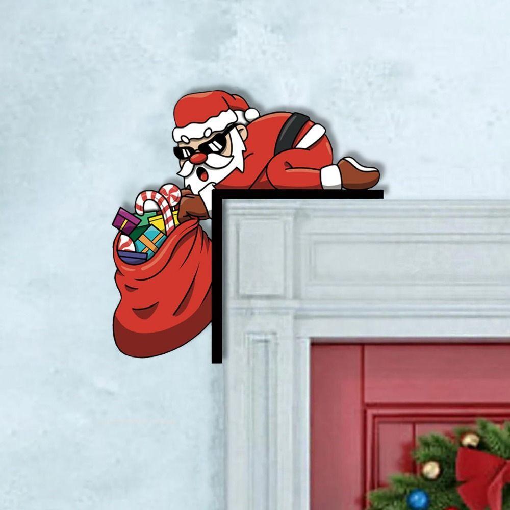 Creative Christmas Switch Sticker Funny Wall Art Door Frame Decor Creative Living Room Bedroom Corner Decoration
