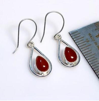 Cercei din Argint Sterling 925 Solid cu Piatră Prețioasă Carneol, Cercei Atârnători pentru Femei, Cadouri pentru Mamă, Cercei Handmade