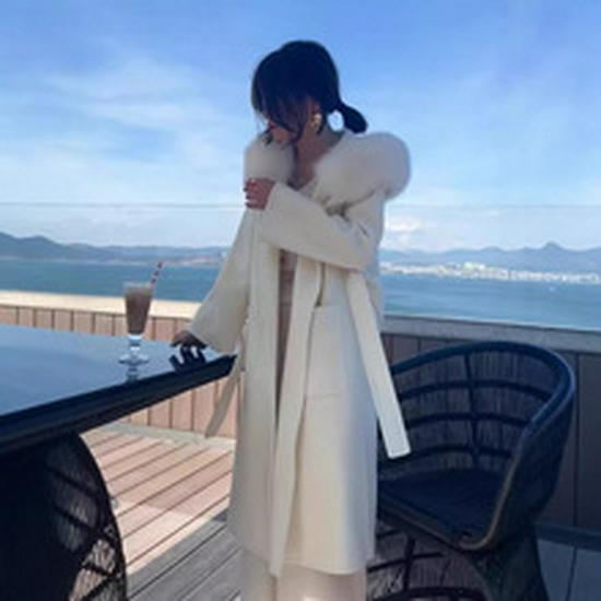 Women's Pure Wool Knit Cardigan: Autumn/Winter 2025, Thickened Lapel, Zipper, Lazy Style Sweater.