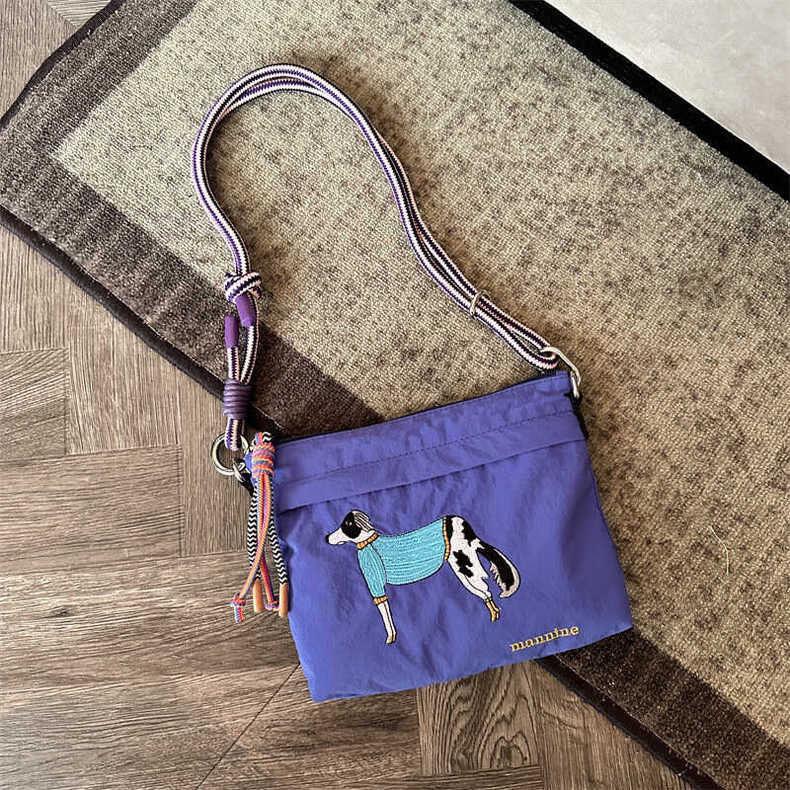 

New casual bag oblique span bag shoulder bag sweater dog pattern casual bag girl