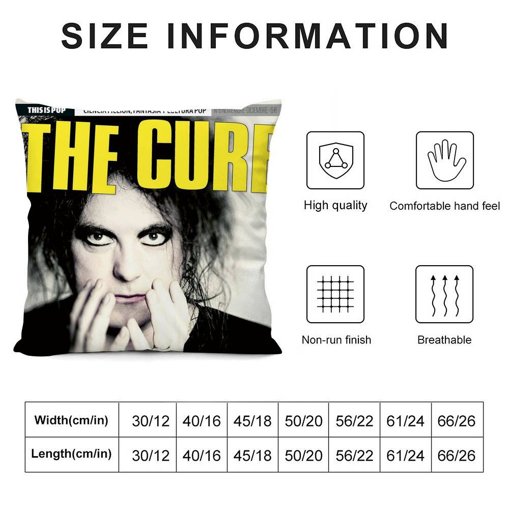 Die C-Cure Rockband Kissenhülle Sofa Wohnzimmer Schlafzimmer Zweiseitiger Druck Quadratisches Kissen Nickerchen-Kissenhülle