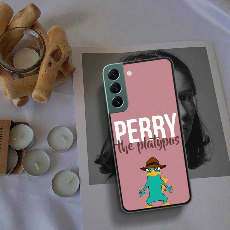 Cartoon Perry The Platypus Phone Case For Samsung Galaxy S22 S25 Ultra S21 S10 Plus S26 Edge S20 S23 S24 FE Cover Silicone S