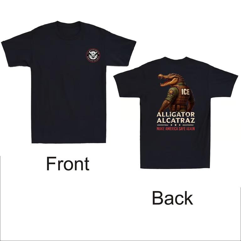 Alligator Alcatraz Nature s Own Border Patrol Front & Back Print  T-Shirt Unisex T-Shirt S