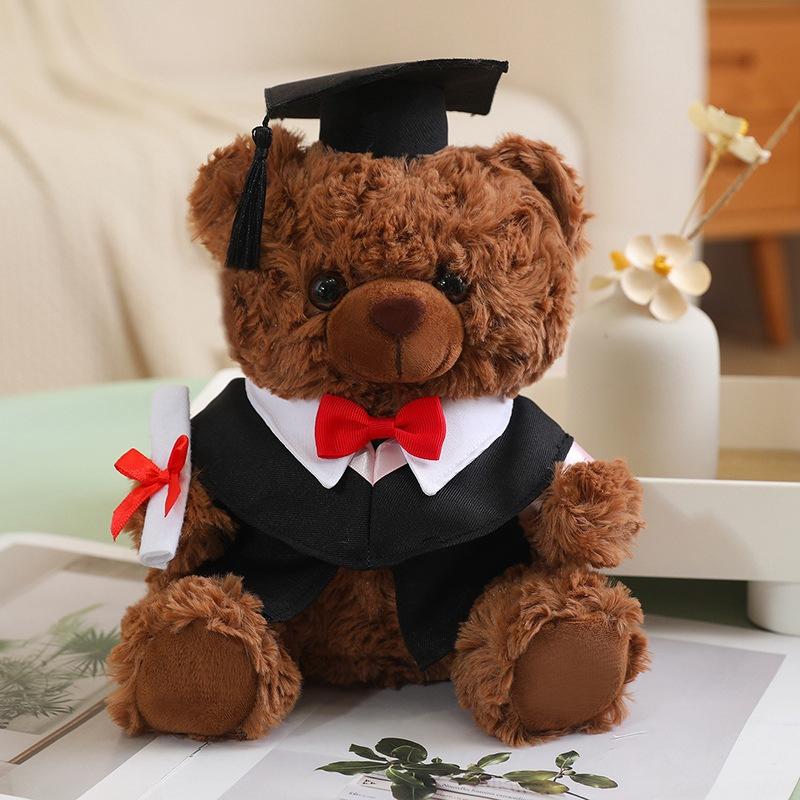 Cartoon Doctor Suit Teddy Bear Doll Plush Toy Bachelor Bear Doll Doll Girl Graduation Season Gift