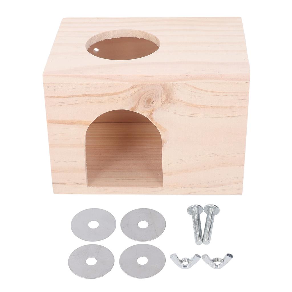 Tiny Hamster Wood House Bite Resistance Ventilated Eco Friendly Small Animal Hideout House for