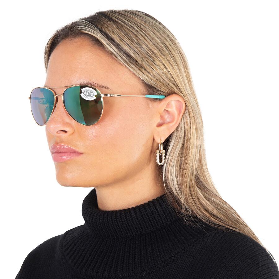 Costa Del Mar Piper Green Mirror Polarized Glass Ladies sunGlasses Pip 126 Ogmglp 58 6s60036 00311 58