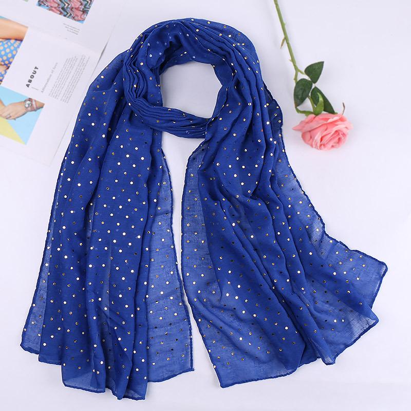 Women Plain Lurex Glitter Loop Dot Viscose Scarf Ladies Shimmer Shawls and Wraps Pashmina Stole Muslim Hijab Sjaal 180*70Cm