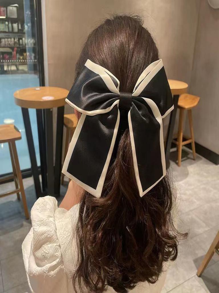 1/2 Pcs Fashion Minimalist Satin Bow Rabbion Scrunchies High Elastic Rubber Hair Band For Women Girls Party Hair Accessories