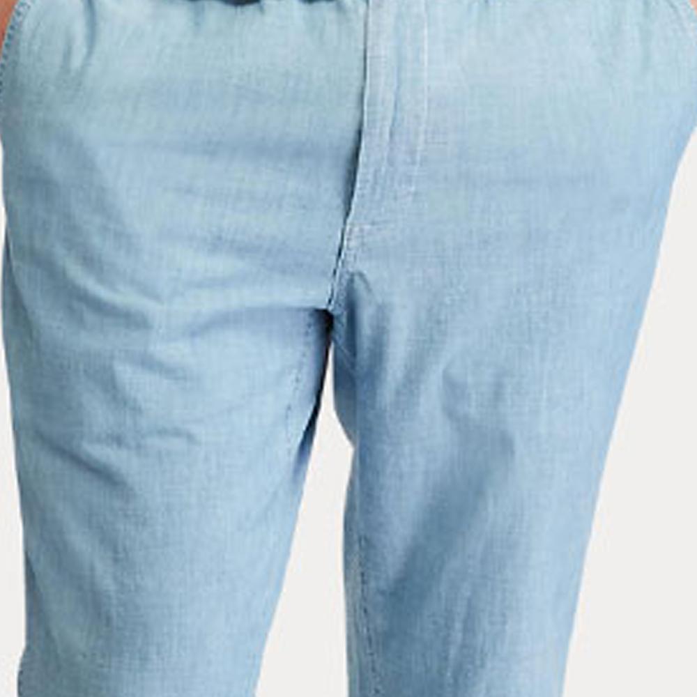 Polo Ralph Lauren Solid Color Button Tapered Casual Pants Men Bottoms Light-Blue 710740570-001