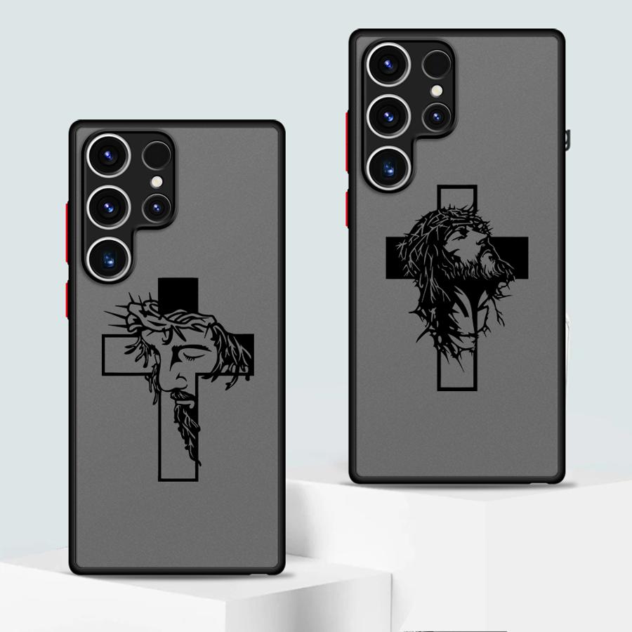 God Cross Art Case for Samsung Galaxy S22 S25 Ultra S23 FE S24 Plus S20 FE Note 20 Ultra 10+ S21 S26 Funda Back Phone Cover