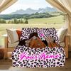 1PC Custom Name Pink Leopard Dreams Outdooor Flannel Blankets Patterns Throw Blanket All-Season Soft Gift for Couch, Bed, Camping Gifts