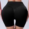 Seamless Cross-Waist Breathable Peach-Lift Yoga Shorts - Quick-Drying Athletic Three-Point Design