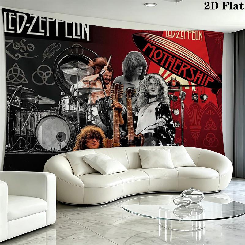 Led zeppelin Wall Tapestry Aesthetic Wall Hanging Printed Fabric Blanket Decorative Tapestries for Bedroom Living Room Home Decor