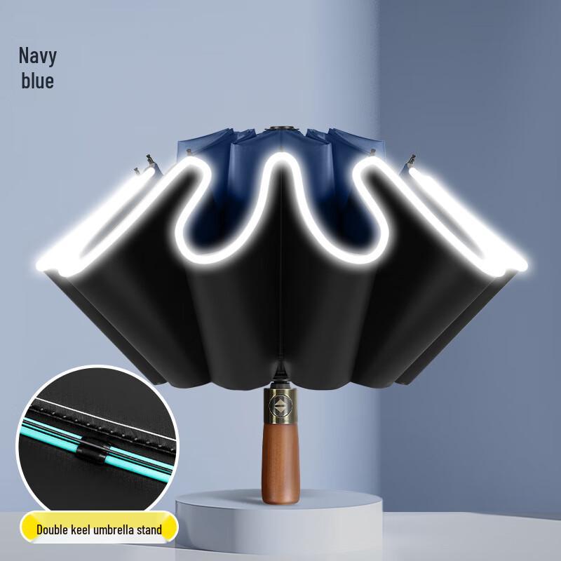 Yizhou Retro Wooden Handle Folding Umbrella