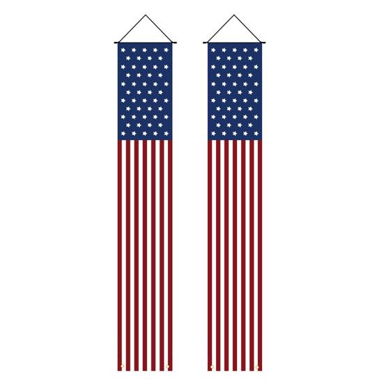 4th of July Patriotic Door Banners Outdoor Patriotic American Flag Hanging Porch