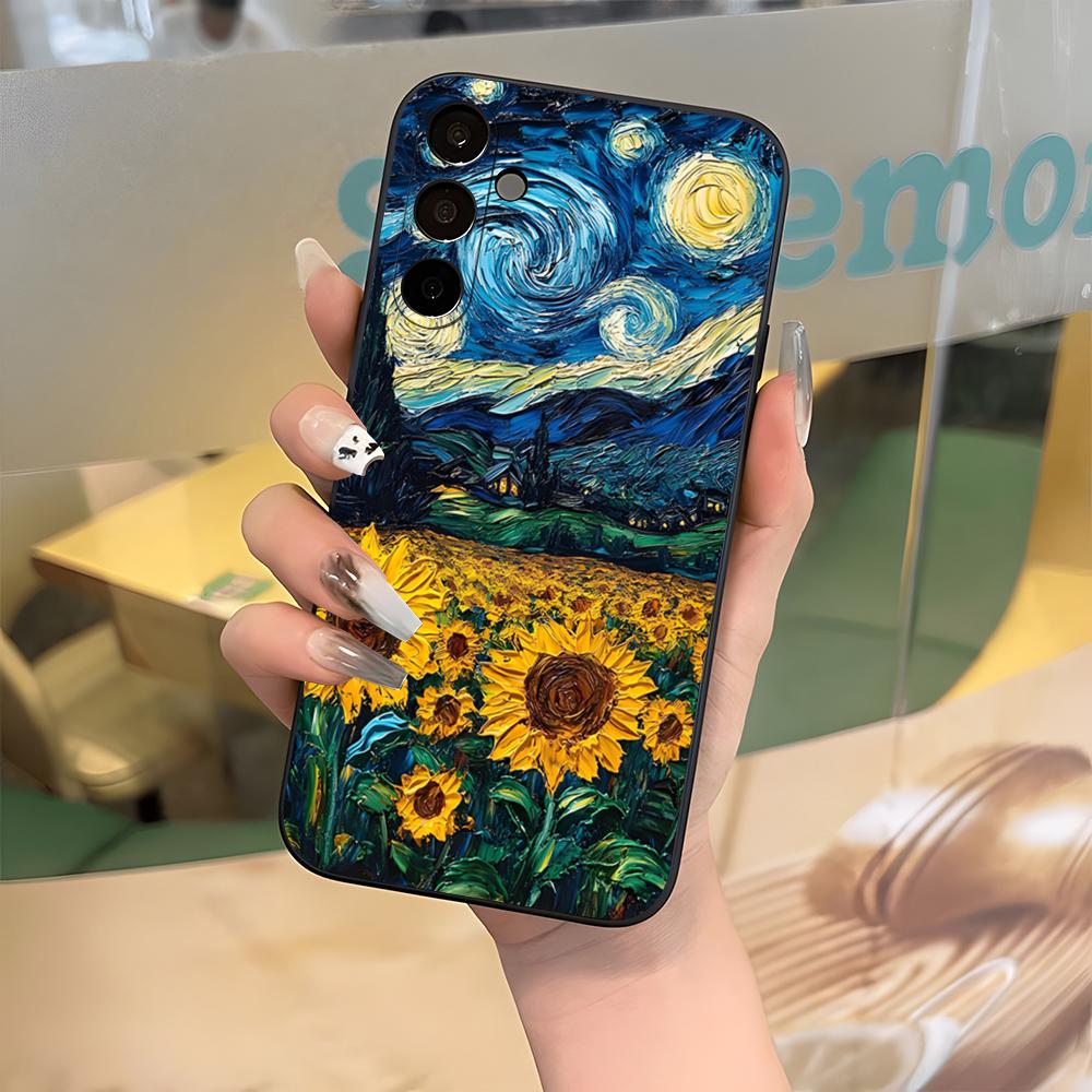 Van Gogh Starry Sunflowers Phone Case For Samsung S26 S25 Edge S24 S23 S22 S21 Ultra Plus Fe A55 56 15 4G 5G Galaxy Silicon Cove