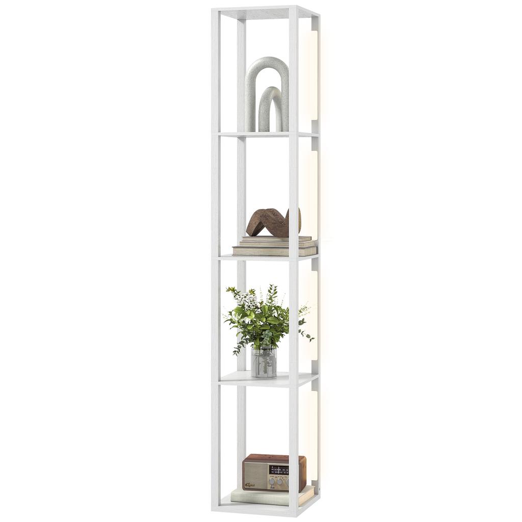Floor Lamp with Shelves and 3 Brightness Levels - White