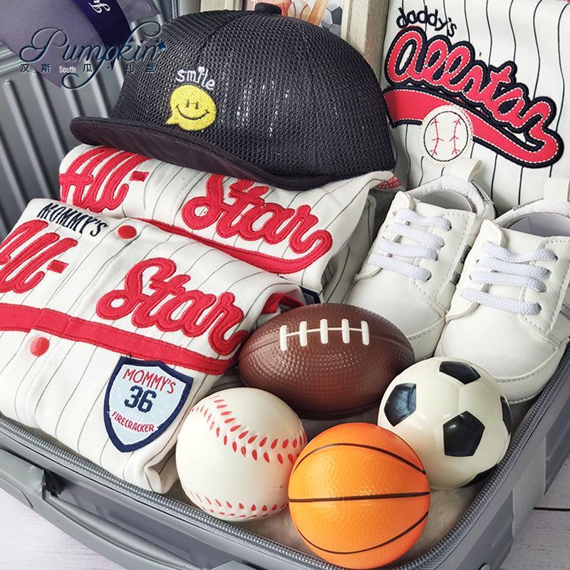 Baby Sports Gift Box: Pure Cotton Spring/Summer Clothing Set for Boys (0-1 Year), Suitcase Packed