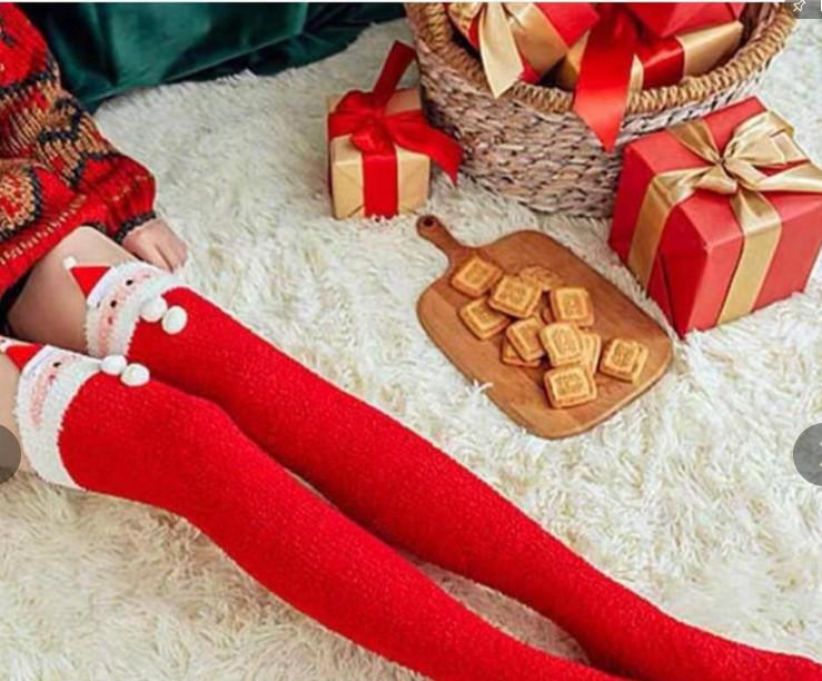 2020 Autumn/Winter Women's Coral Over-the-Knee Socks with Thickened Length and Cartoon Animal Patterns