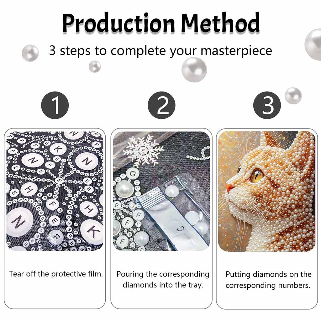 Cat pearl painting handmade diy 5D pearl painting kit home wall decoration art