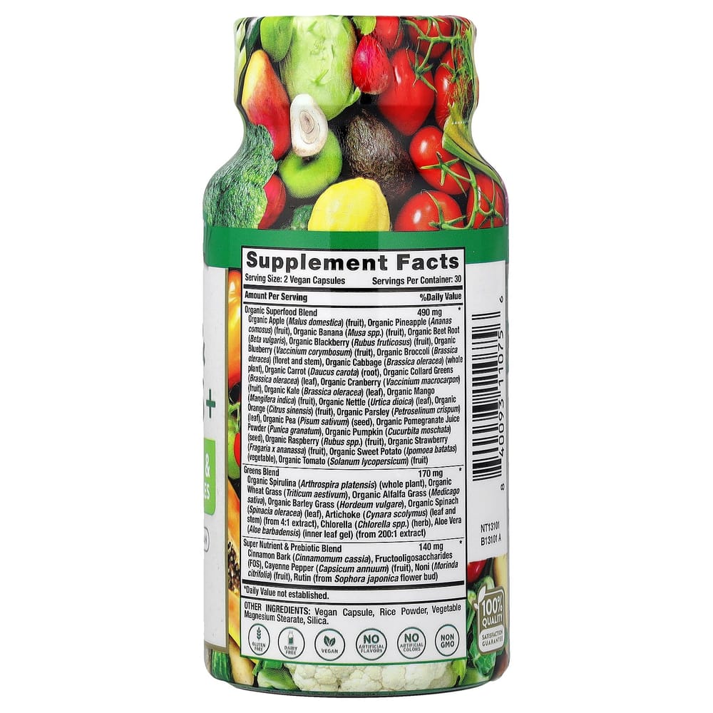 Natures Truth Tägliches Obst & Gemüse+ Gemüse-Kapseln 60 Stück